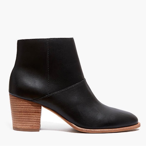 Madewell The Rosie Ankle Boot - Women's Black Leather Heeled Bootie, Size 8.5 - Picture 2 of 14